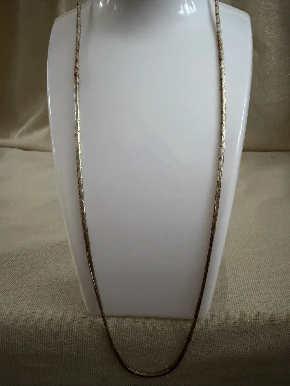 Classic Silver-Tone Flat Herringbone Necklace - Women Jewelry